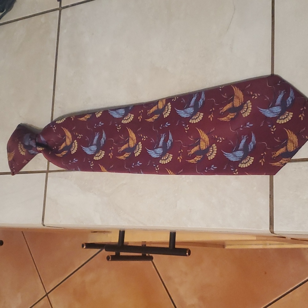 Mens 18in Clip On Tie Pheasant  Design